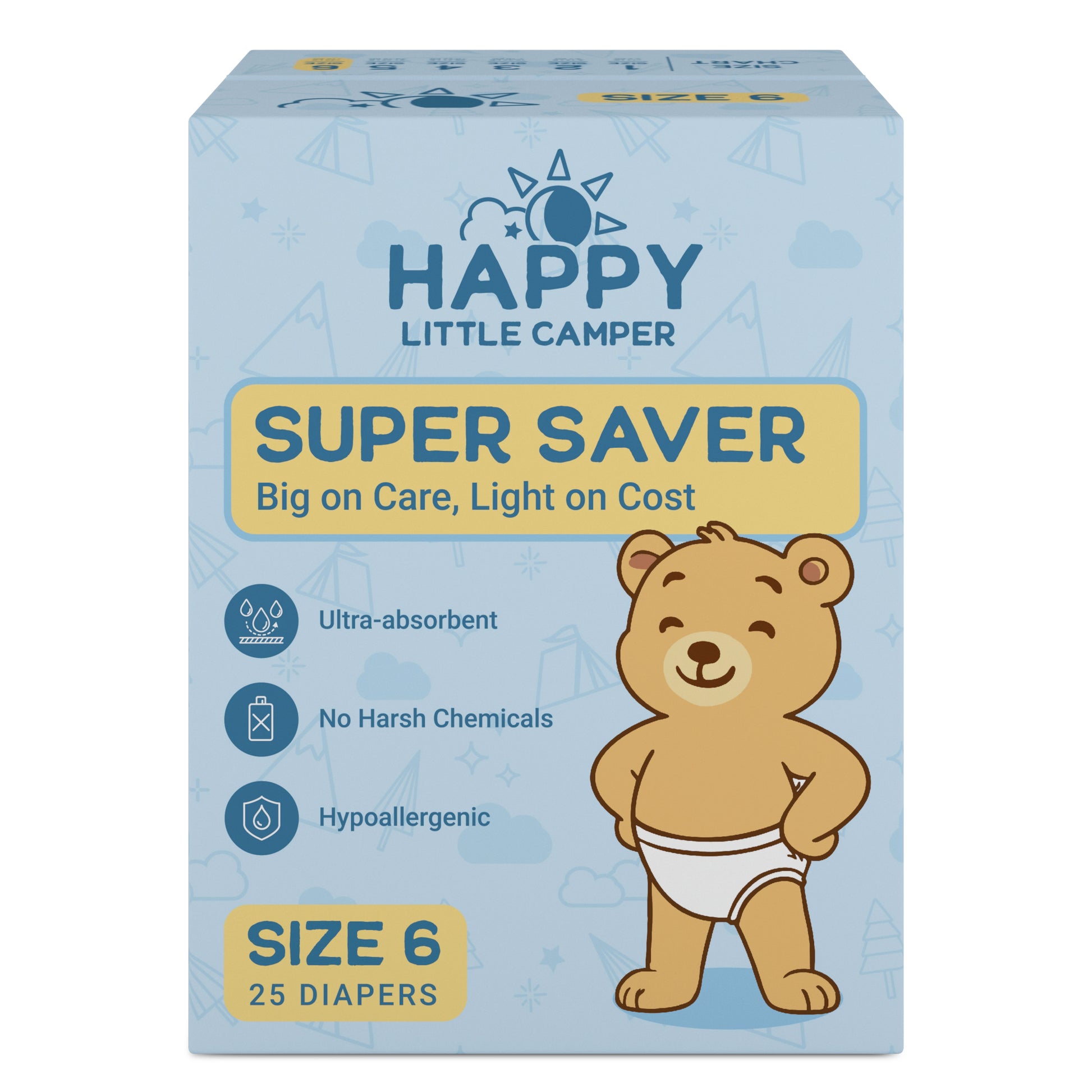 Coming Soon Happy Little Camper Super Saver Nappies, Size 6, Junior, 16+ kg