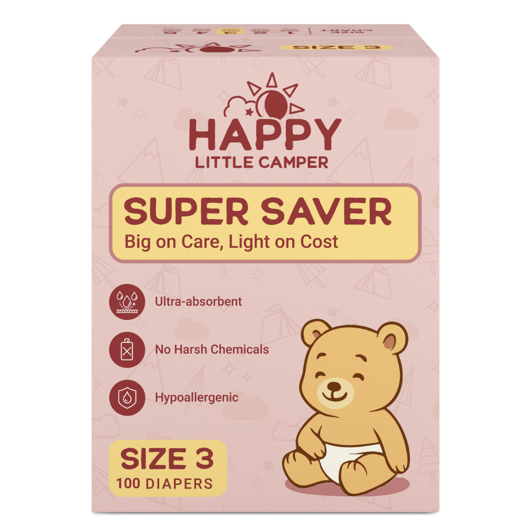 Pre-Order Happy Little Camper Super Saver Nappies, Size 3, Crawler, 7-10 kg