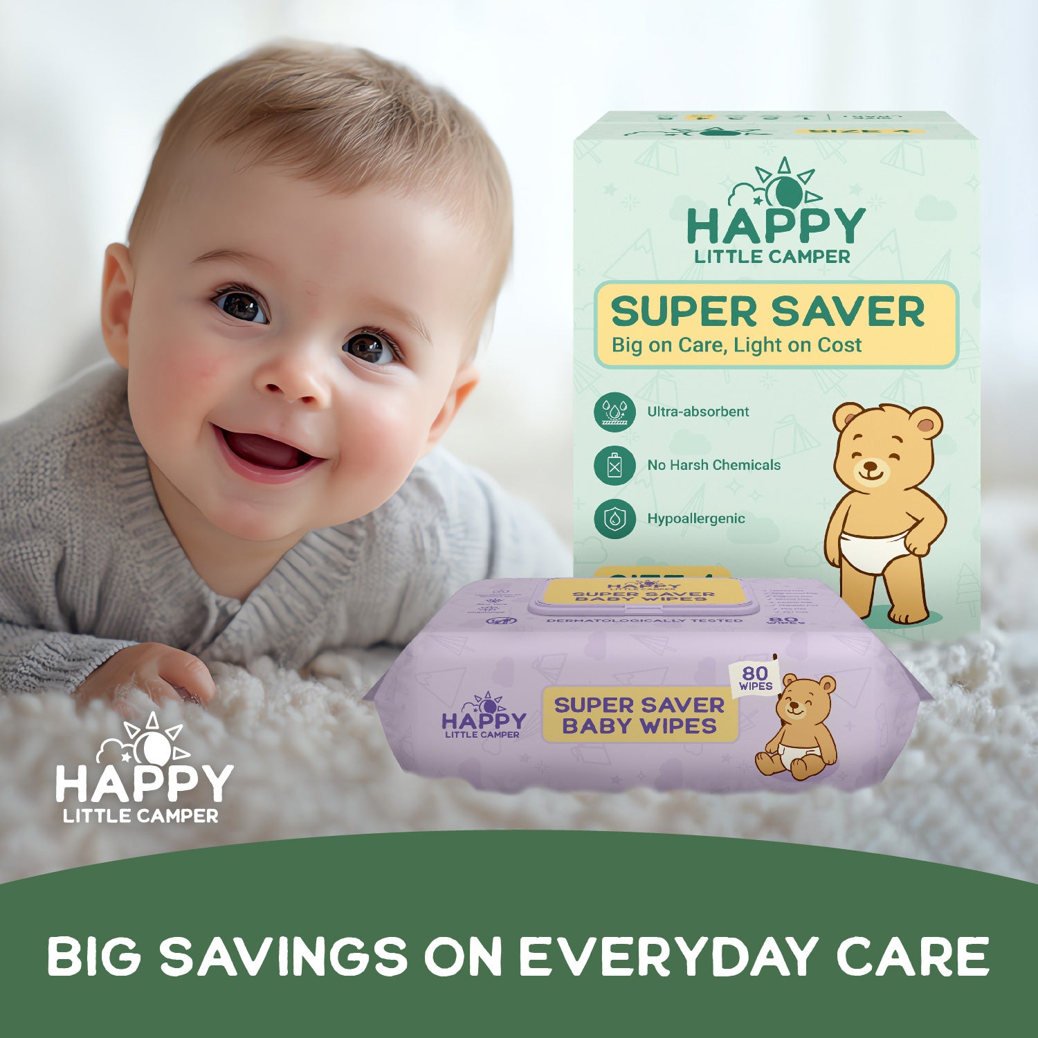 Happy Little Camper Super Saver Baby Wipes
