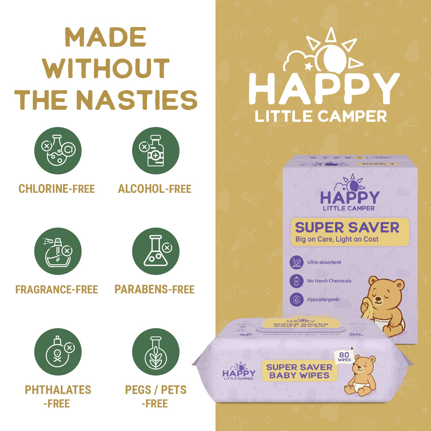 Happy Little Camper Super Saver Baby Wipes