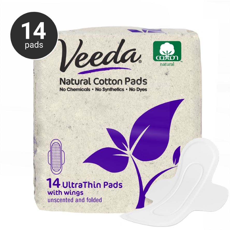 Veeda Ultra Thin Natural Cotton Day Pads (14 count)